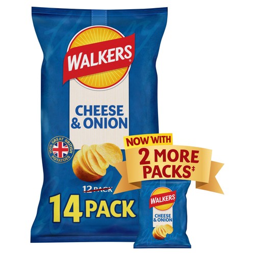 Walkers Cheese & Onion Multipack Crisps  14 x 25g