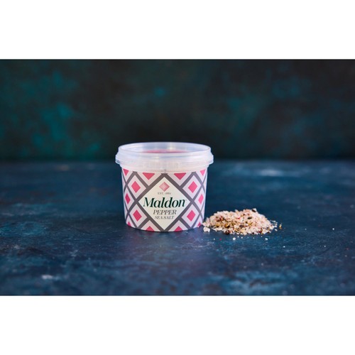 Maldon Pepper Sea Salt With Tellicherry And Pink Peppercorns 