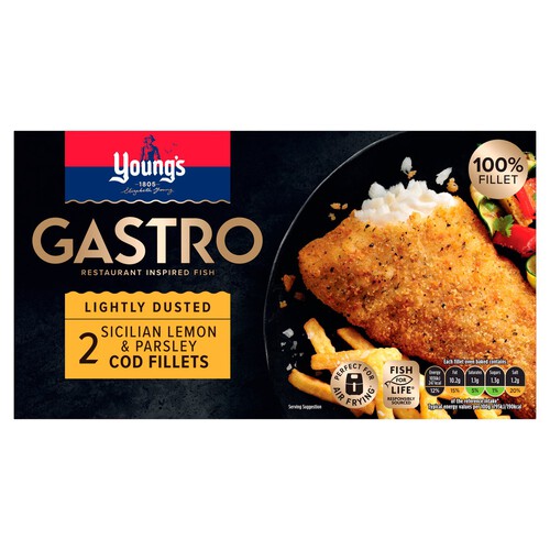 Young's Gastro 2 Sicilian Lemon & Parsley Cod Fillets