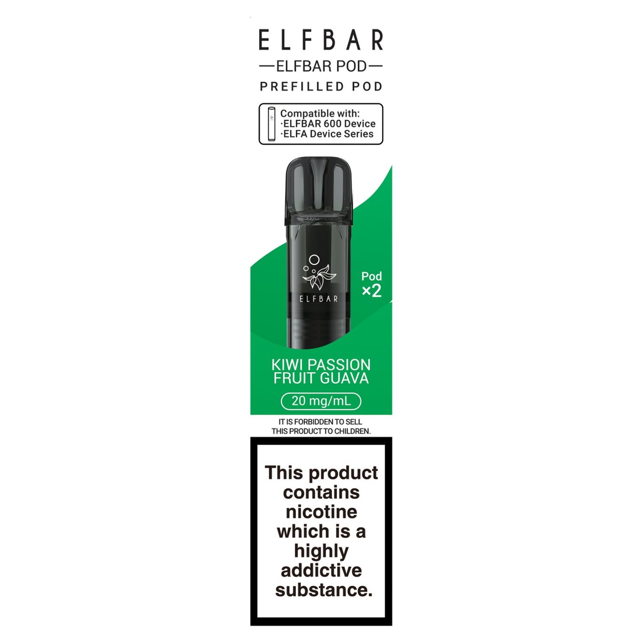 Elfbar 600 Pod X2 Kiwi Passion Fruit Guava