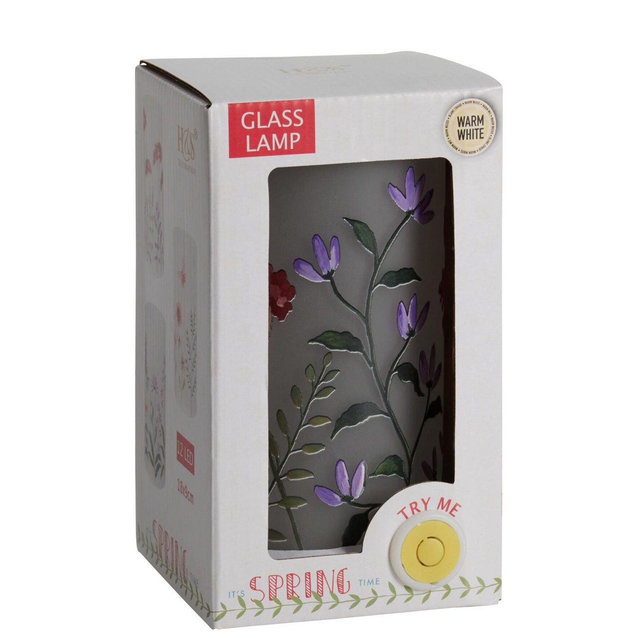 Koopman Glass Led Tube Lamp With Flower Design