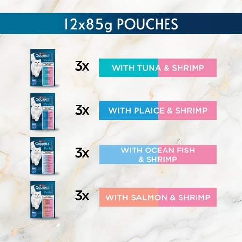 GOURMET Perle Ocean Delicacies in Gravy Wet Cat Food 12x85g