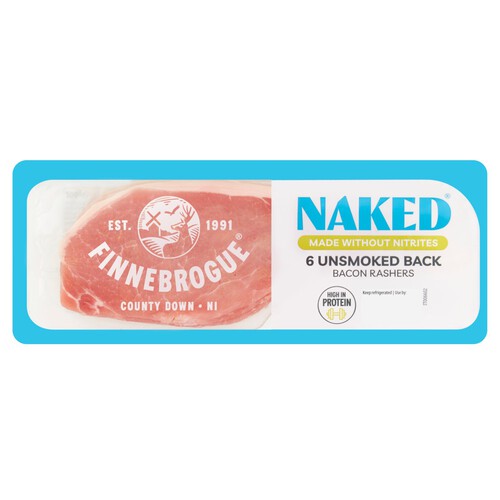 Finnebrogue Artisan Naked Bacon 6 Unsmoked Rashers 