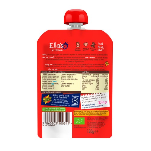 Ella's Kitchen Organic Tomato-y Pasta Baby Food Pouch 7+ Months