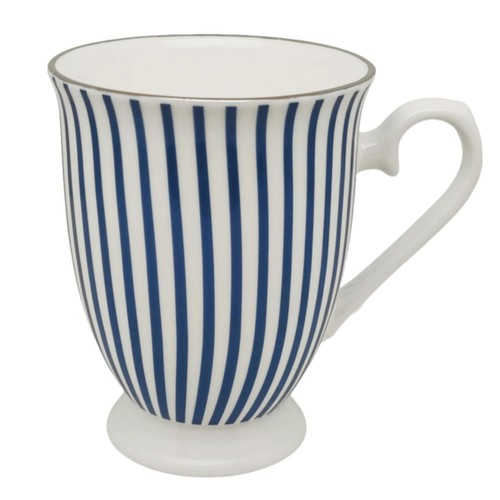 Nutmeg Home Bone China Striped Royal Footed Mug
