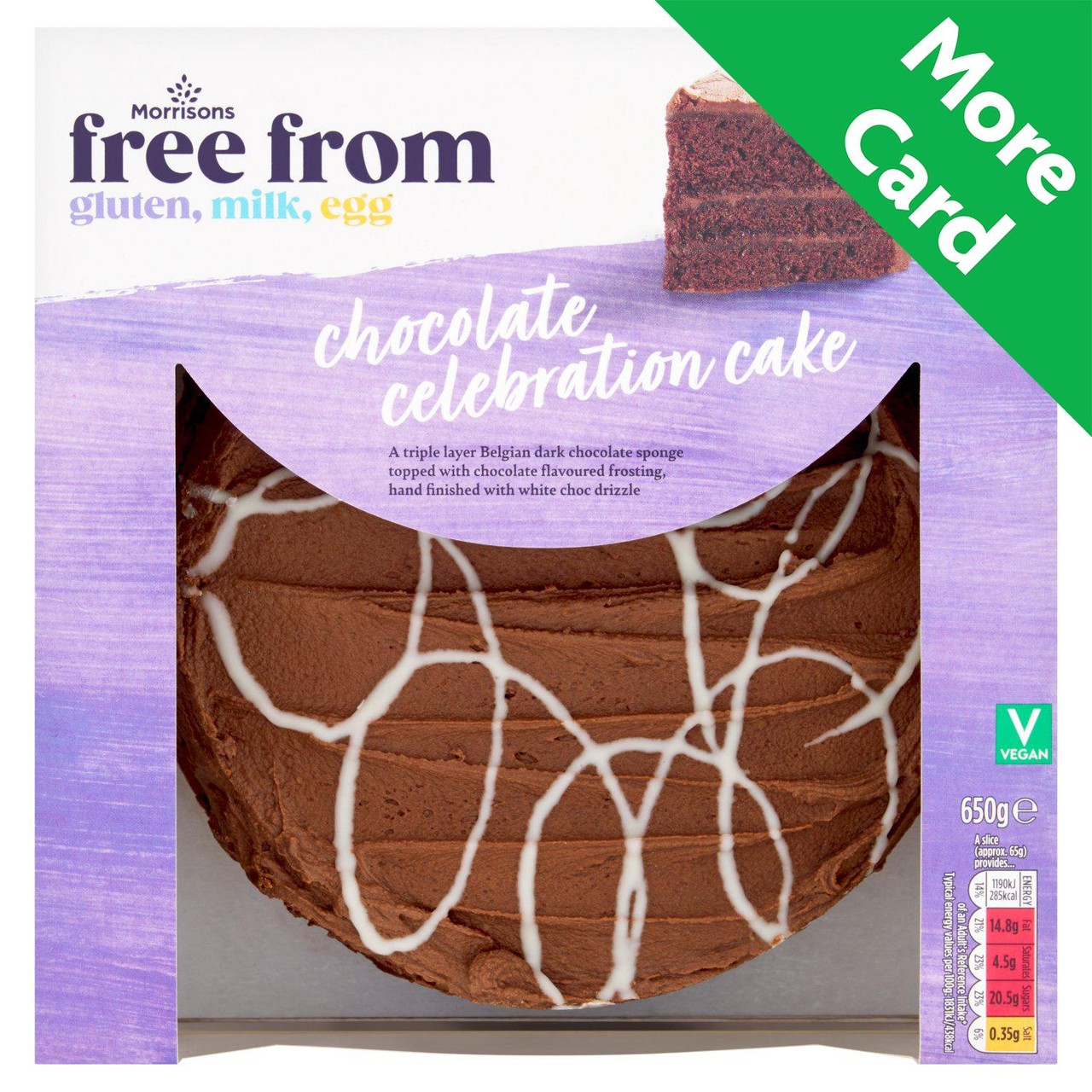 Morrisons Free From Chocolate Celebration Cake 650g