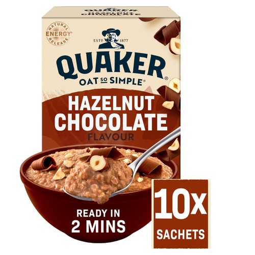  Quaker Hazelnut Chocolate Porridge Sachets Oats So Simple 