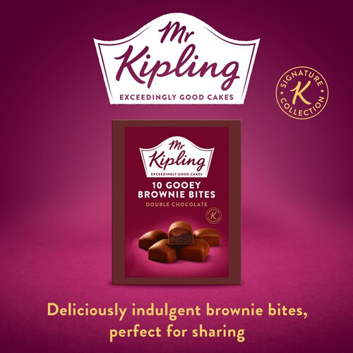 Mr Kipling Signature Double Chocolate Gooey Brownie Bites Cakes 10pk