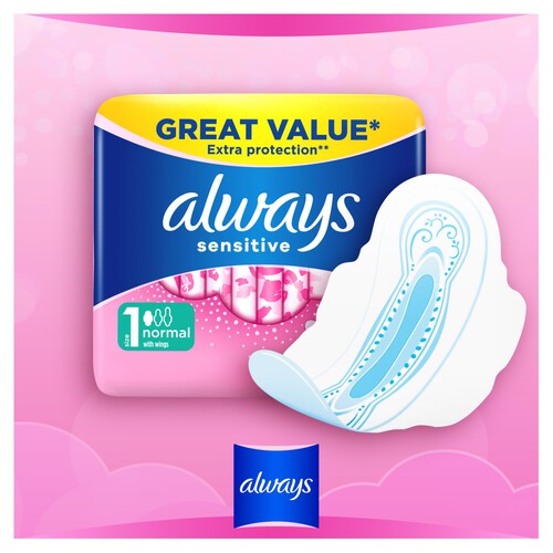 Always Sensitive Normal Ultra (Size 1) Sanitary Towels Wings 14 pads