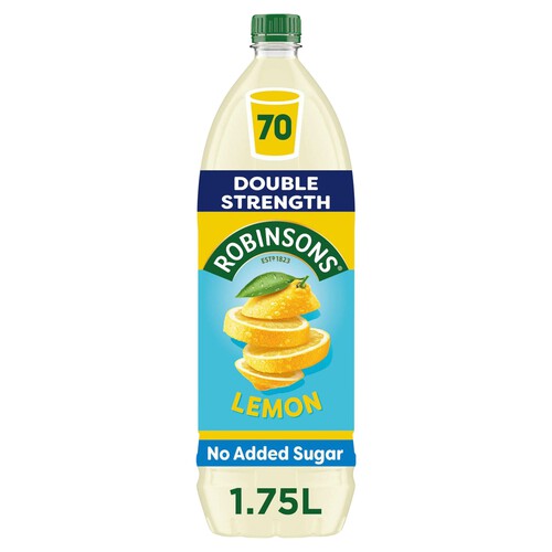 Robinsons No Addded Sugar Double Strength Lemon