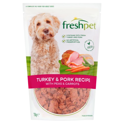 Freshpet Turkey & Pork With Peas & Carrots Fresh Dog Food Meal 750G