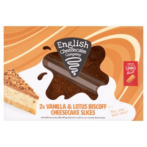 English Cheesecake Company 2 Vanilla & Lotus Biscoff Cheesecake Slices