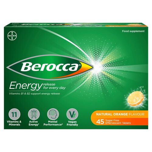 Berocca Orange Effervescent Energy Vitamin Tablets