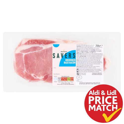 Morrisons Savers Unsmoked Back Bacon