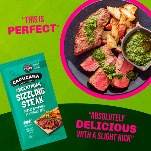 Capsicana Argentinian Sizzling Steak Seasoning Medium Spice Mix 28g