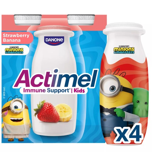 Actimel Kids Strawberry & Banana Yogurt Drinks