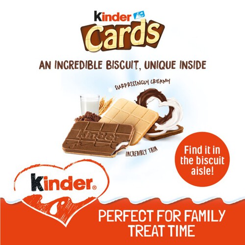 Kinder Cards Chocolate and Milk Wafer Biscuit Single 2 Pieces