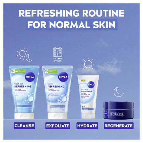 NIVEA Refreshing Exfoliating Face Scrub for Normal & Combination Skin 