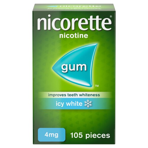 Nicorette Icy White 4mg Gum (Stop Smoking Aid)