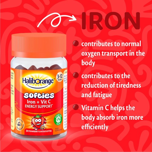 Haliborange Kids Iron & Vit C Strawberry Flavour Softie 