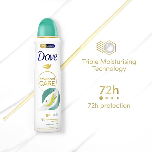 Dove Advanced Antiperspirant Deodorant Pear & Aloe Vera Aerosol 