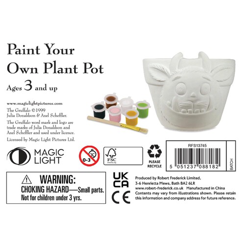 Robert Frederick The Gruffalo Paint Your Own Plant Pot