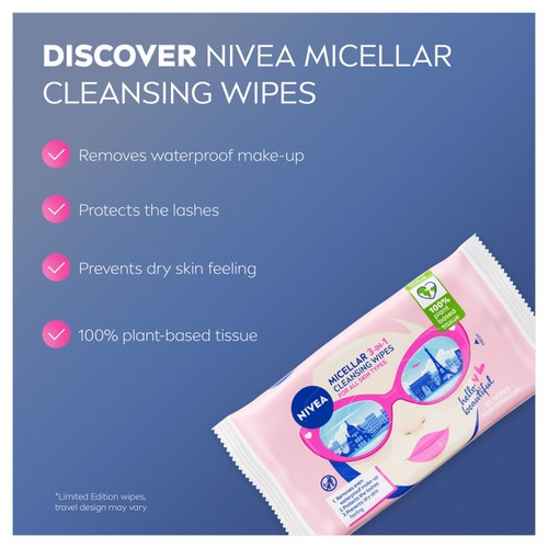 NIVEA Micellar Biodegradable Cleansing Face Wipes 