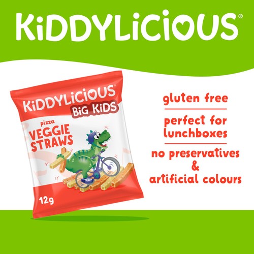 Kiddylicious Pizza Flavoured Veggie Straws Kids Snacks