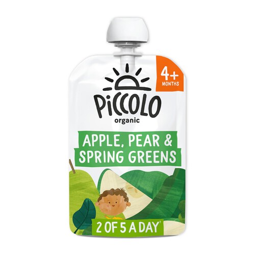 Piccolo Organic Pear, Apple & Spring Greens 4+ Months