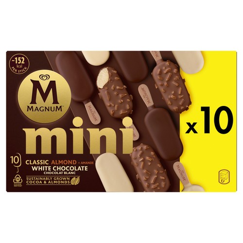 Magnum Mini Classic, Almond & White Chocolate Ice Cream Sticks 10 x 55ml