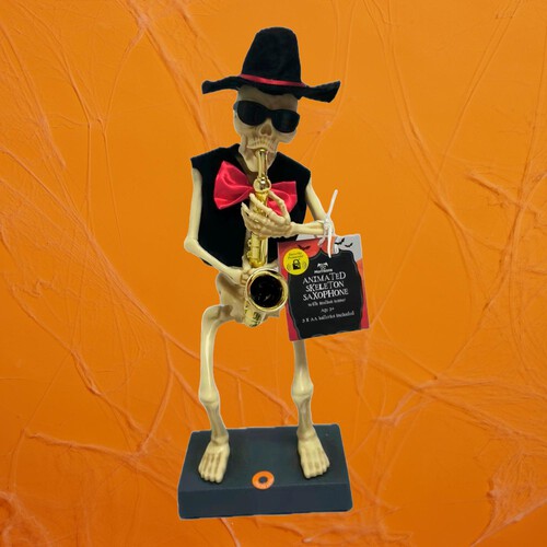 Morrisons Halloween Animated Skeleton With Saxophone