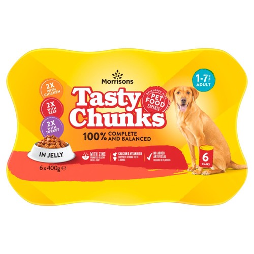 Morrisons dog food meat chunks in jelly