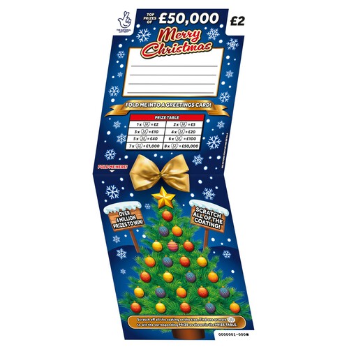 National Lottery £2 Merry Christmas Scratch Card