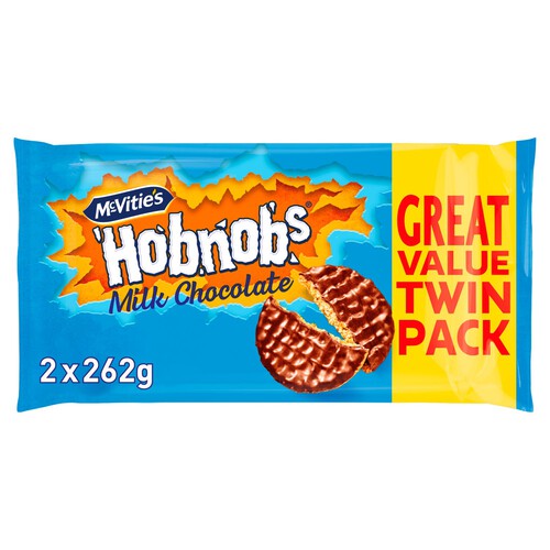 McVitie's Hobnob's The Oaty One Milk Chocolate Biscuits Twin Pack 