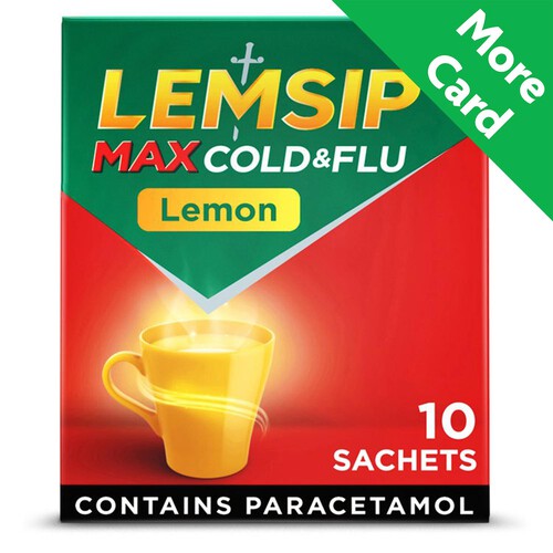 Lemsip Max Cold & Flu Lemon Powder for Oral Solution 10 Sachets