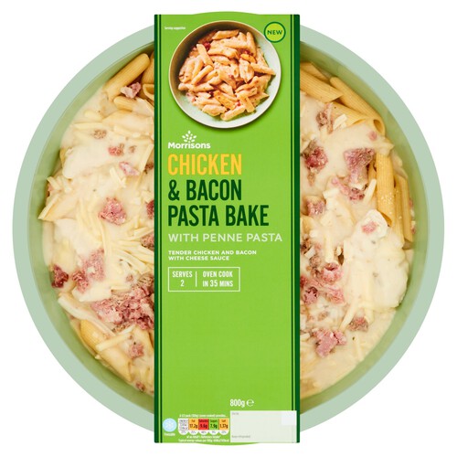 Morrisons Chicken & Bacon Pasta Bake Serves 2 