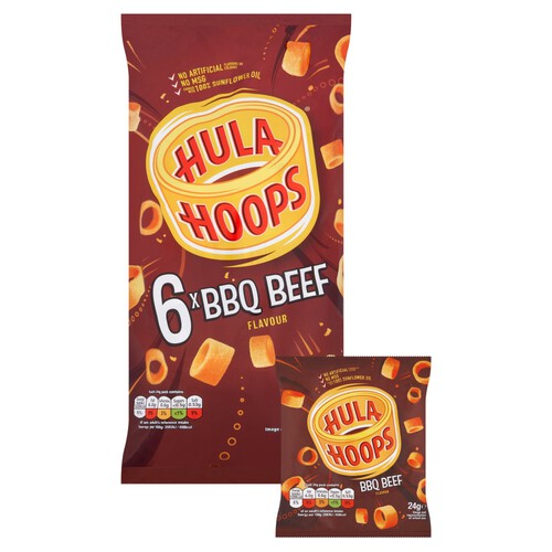 Hula Hoops BBQ Beef Crisps Multipack Crisps 6 Pack