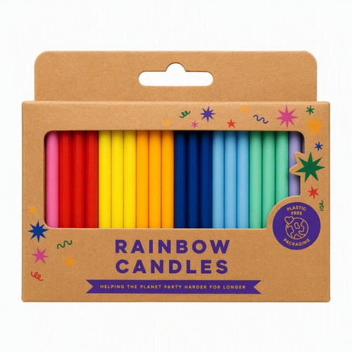 Mad Party Rainbow Candles 24 Pack