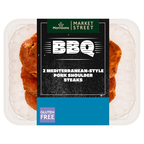 Morrisons British Mediterranean Style Pork Shoulder Steaks 2 Pack 300g