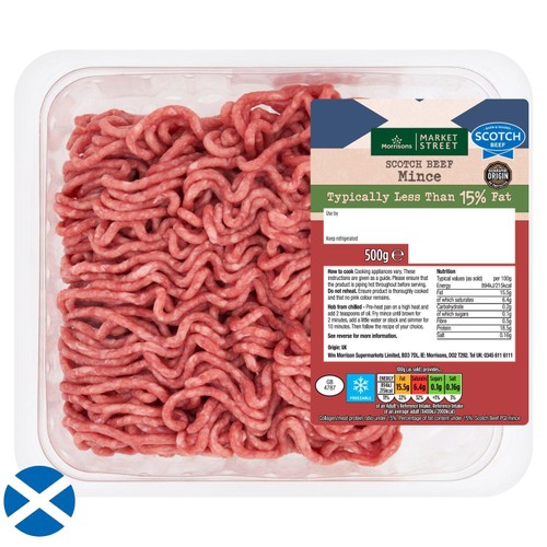 Morrisons Scotch Beef Mince 15% Fat 500g