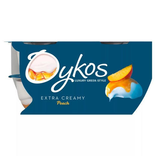 Oykos Peach Luxury Greek Style Yoghurt Dessert 4x110g