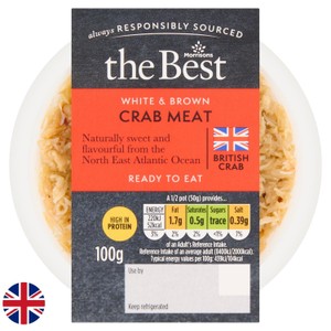 Morrisons The Best 50 50 White & Brown British Crab Meat 100g