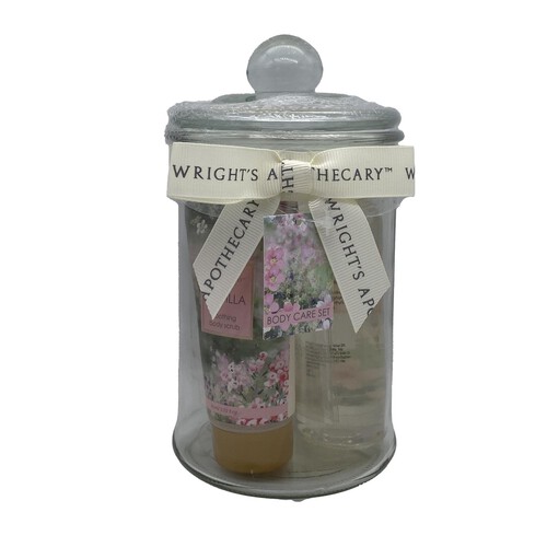 Tri - Coastal Floral Bathing Set In Glass Jar