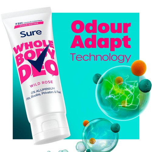 Sure Women Wild Rose Whole Body Deodorant Cream 72h Odour Control   75ml