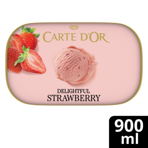 Carte D'Or Delightful Strawberry Ice Cream Tub 900ml