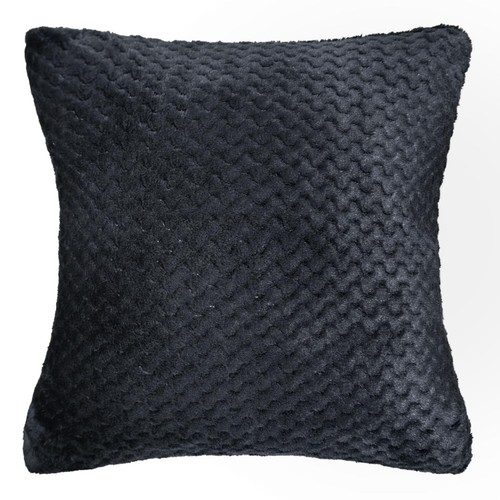 Morrisons Diamond Fleece Cushion 2 Pack With Zipper Black