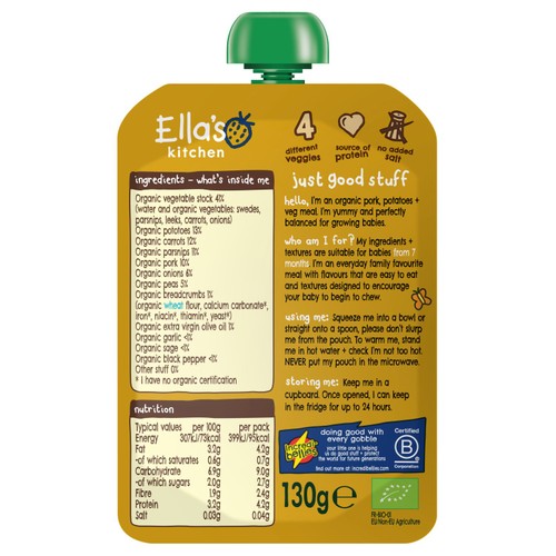 Ella's Kitchen Organic Bangers and Mash Baby Food Pouch 7+ Months