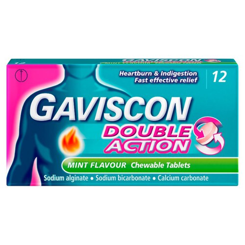 Gaviscon Double Action Heartburn & Indigestion Mint Flavour Tablets