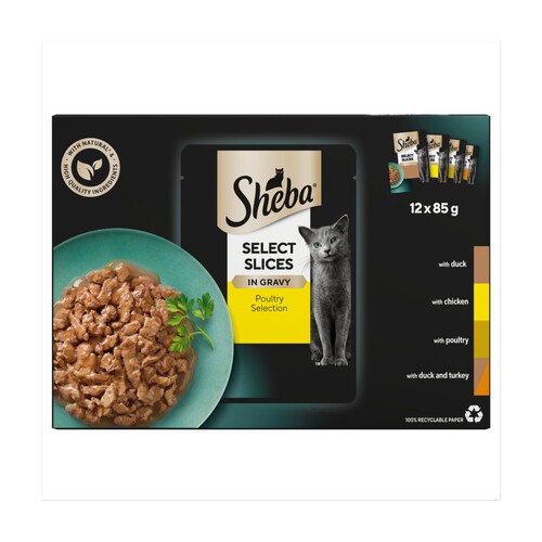 Sheba Select Slices Cat Food Pouches Poultry In Gravy