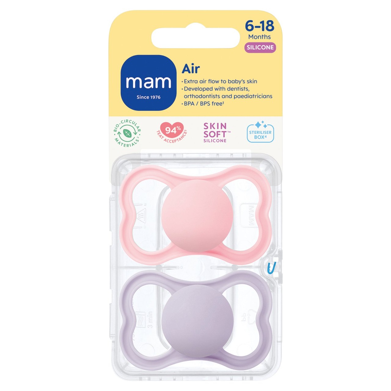 MAM Air 6-18m Soother 2pk
